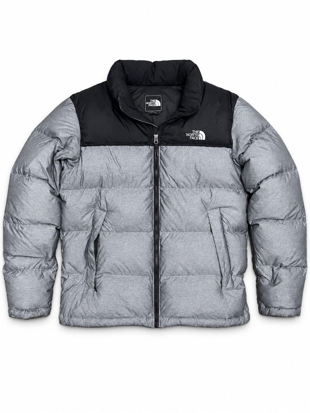 The North Face 1996 Retro Nuptse 700 Fill Mens L Grey Black Down Puffer Jacket